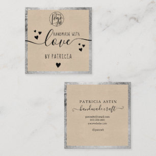 Handgefertigte Liebe Typografie Quadratische Visitenkarte