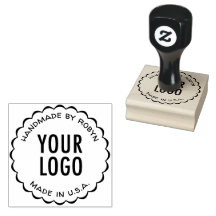 Handgefertigte Logos aus Gummi-Briefmarke skaliert
