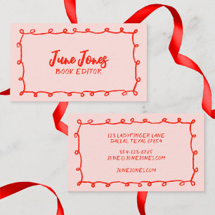 Handgefertigte Loops Doodle Whimsical Inky Chic Ro Visitenkarte