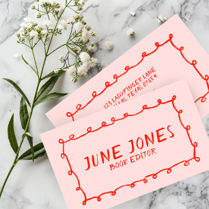 Handgefertigte Loops Doodle Whimsical Inky Chic Ro Visitenkarte