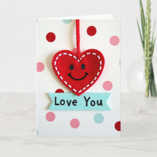 Handgefertigte Love You Herz Karte