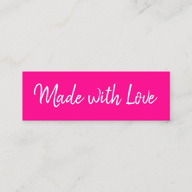 Handgefertigte minimalistische moderne schwarzrosa mini visitenkarte (Vorderseite)