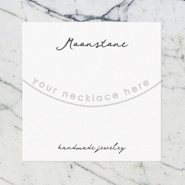 Handgefertigte Moonstone Necklace Juwelier Display Begleitkarte (Von Creator hochgeladen)