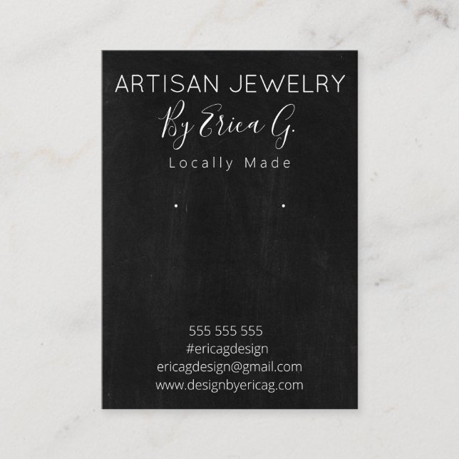 Handgefertigte Ohrringe Schmuck-Produktanzeigekart Visitenkarte (Vorderseite)