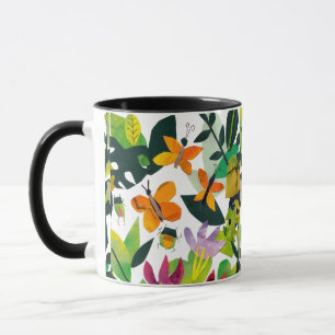 Handgefertigte Originalkunst Monarchfalter Natur Tasse