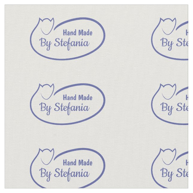 Handgefertigte personalisierte Nähmarken Stoff (Nahaufnahme)