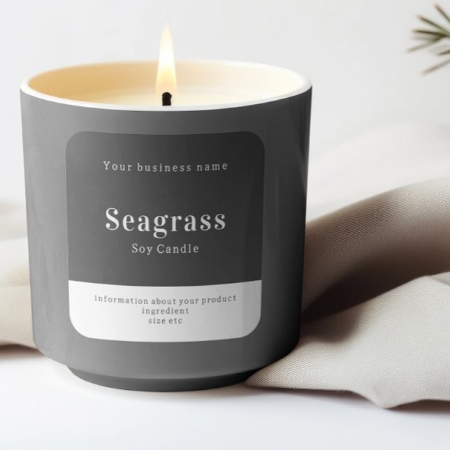 Handgefertigte Personalisierte Produktinformatione Quadratischer Aufkleber (Handmade Personalized Product Information Square Sticker by Ricaso. Ideal for candles, soap, cakes)