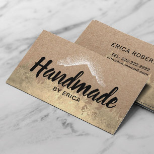 Handgefertigte Produkte Berg-Logo Rustikaler Kraft Visitenkarte