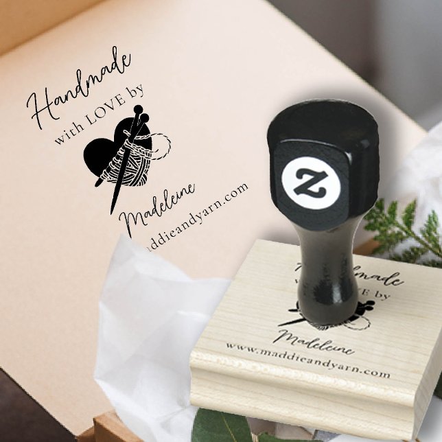 Handgefertigte Produkte Knittern Kunsthandwerk Her Gummistempel (knitting crochet handmade artisanal homemade stamp gifting christmas bridal baby shower yarn heart)