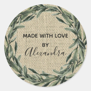 Handgefertigte Produkte Vintag Branch Trendy Hessi Runder Aufkleber