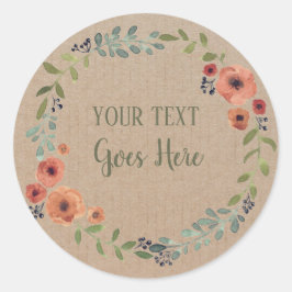 Handgefertigte Produkte Vintage Blumenkästen Runder Aufkleber