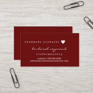 Handgefertigte Produkte Visitenkarte