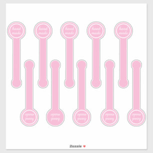 Handgefertigte rosa und schwarze Puddingversiegelu Aufkleber