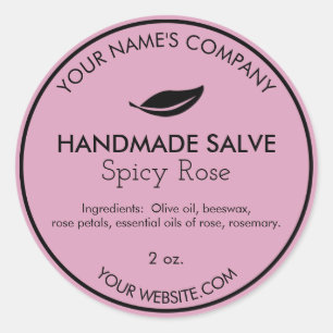 Handgefertigte runde Salbe- oder Body Butter Label Runder Aufkleber