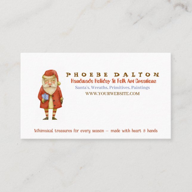Handgefertigte Santa Maker Business Card Visitenkarte (Vorderseite)