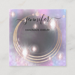 Handgefertigte Schmuck-Logo-Holograph Smoky Quadratische Visitenkarte