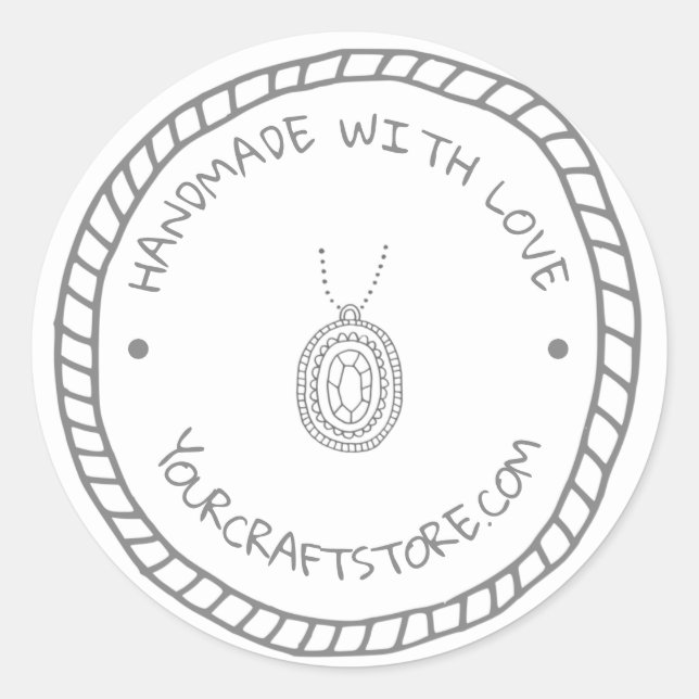 Handgefertigte Schmuckhandwerkzeuge Runder Aufkleber (Vorderseite)