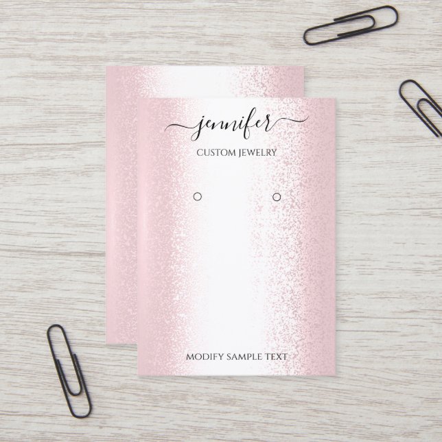 Handgefertigte Schmuckkarte Rosa Rose Visitenkarte (Vorderseite/Rückseite Beispiel)