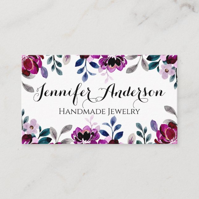 Handgefertigte Schmuckschmuck Wasserfarbenschrift, Visitenkarte (Vorderseite)
