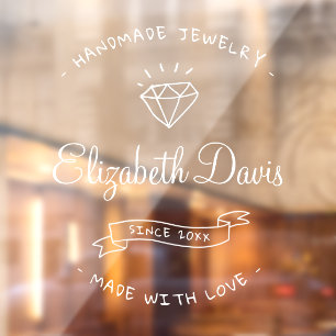 Handgefertigte Schmuckstücke für Berufliche Logos Fensteraufkleber