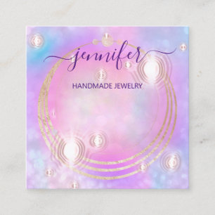 Handgefertigte Schmuckstücke mit individuellem Lo Quadratische Visitenkarte