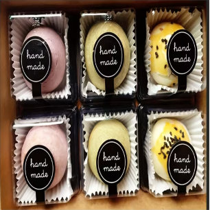 Handgefertigte Schwarz- und Puddingversiegelung Aufkleber