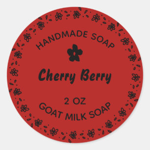 Handgefertigte Seife Blume Wreath Custom Cherry Be Runder Aufkleber