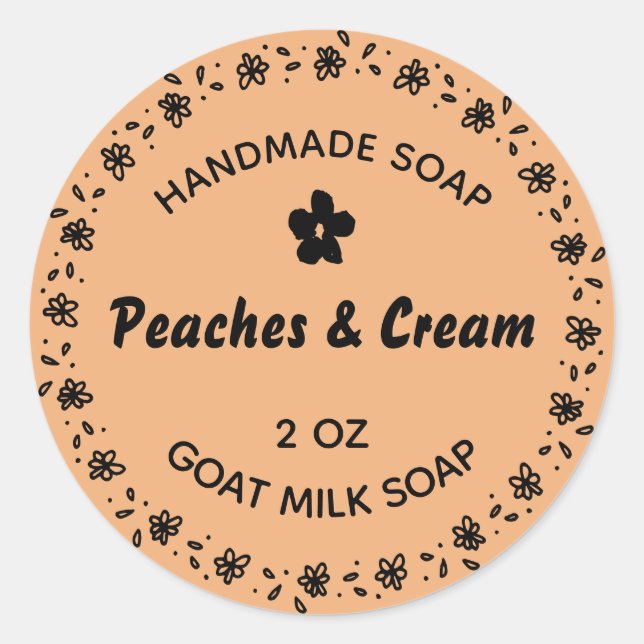 Handgefertigte Seifenspieß-Blume Runder Aufkleber (Vorderseite)