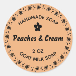 Handgefertigte Seifenspieß-Blume Runder Aufkleber