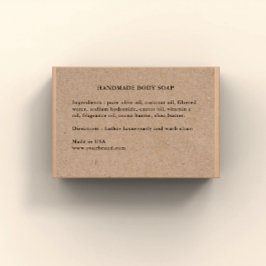 Handgefertigte Seifenzutaten, Kraft-Label Lebensmitteletikett