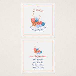 Handgefertigte Strick Care Label & Hang Tag