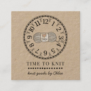 Handgefertigte Strick-Waren, die die Kraft des Unt Quadratische Visitenkarte