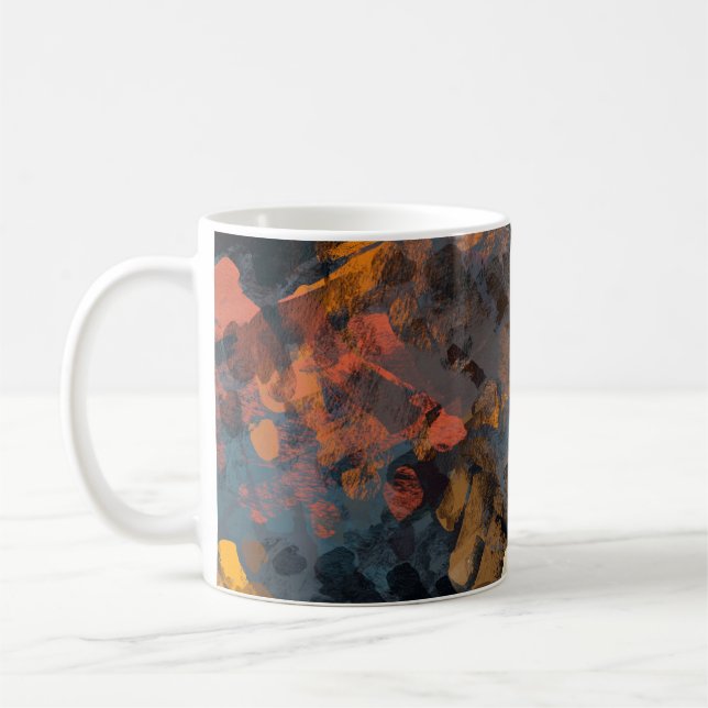 Handgefertigte surreale abstrakte Muster. Moderne  Kaffeetasse (Links)