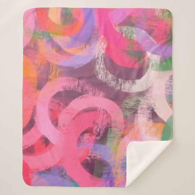 Handgefertigte surreale abstrakte Muster. Moderne  Sherpadecke (Vorderseite)