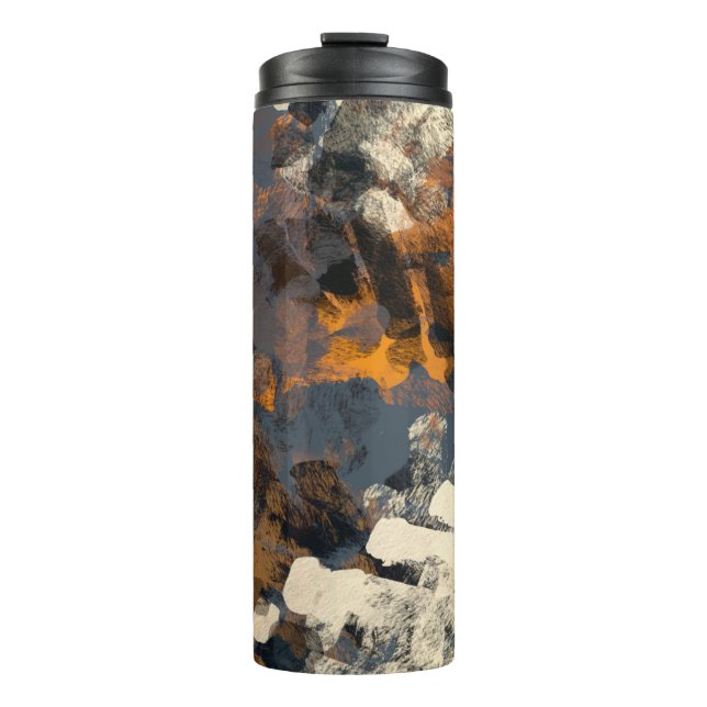 Handgefertigte surreale abstrakte Muster. Moderne  Thermosbecher (Vorderseite)