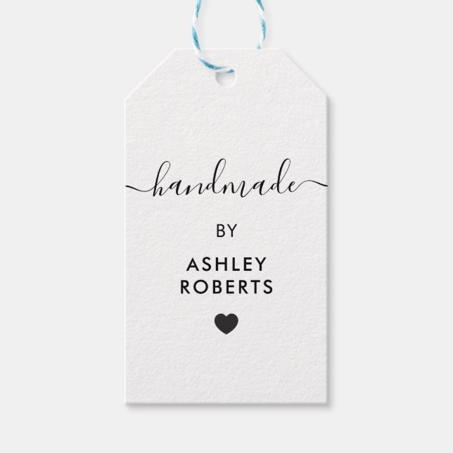 Handgefertigte Tags, Handwerksgeschenk-Tag, Kraft Geschenkanhänger (Vorderseite)