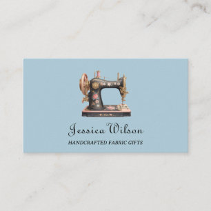 Handgefertigte Vintage Feminine Nähmaschine Visitenkarte