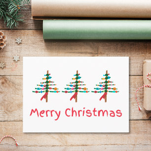 Handgefertigte Weihnachtsbäume - Moderne Weihnacht Feiertagskarte