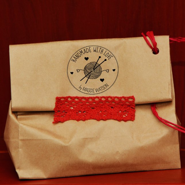 Handgefertigte Wolle mit Liebe, Gummistempel (Von Creator hochgeladen)