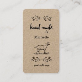 Handgefertigte Ziegenmilch Seife Rustikal Visitenkarte