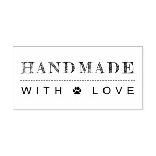 Handgefertigter Pfotenabdruck mit Liebe Gummistempel