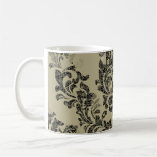 Handgefertigtes Damastmuster: Vintage-Ornament. Kaffeetasse