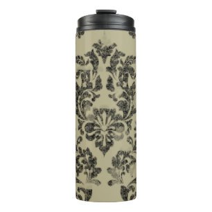 Handgefertigtes Damastmuster: Vintage-Ornament. Thermosbecher