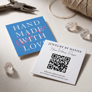 Handgefertigtes Design mit Liebe-Typografie Quadratische Visitenkarte