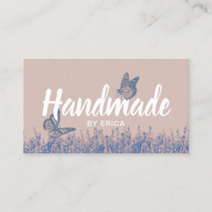 Handgefertigtes Geschenk Pastellrosa Vintage Blume Visitenkarte