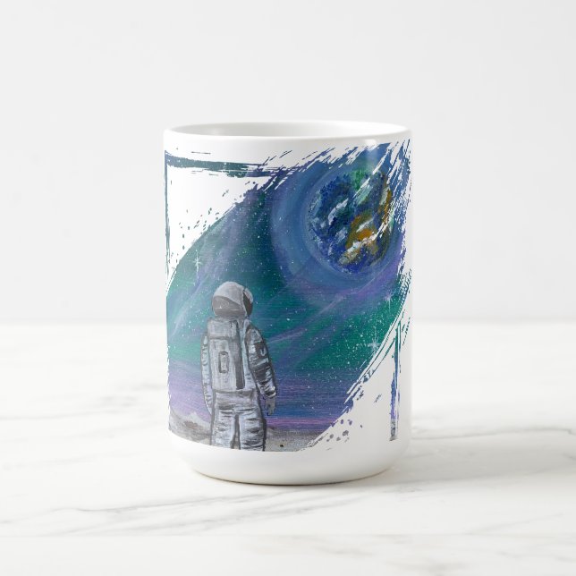 Handgefertigtes Kunstwerk - Erdansicht  Kaffeetasse (Mittel)