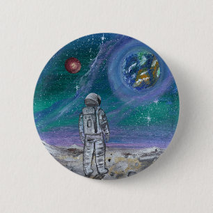 Handgefertigtes Kunstwerk - Erdblick Button