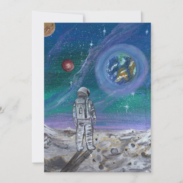 Handgefertigtes Kunstwerk - Erdblick  Einladung (Vorderseite)