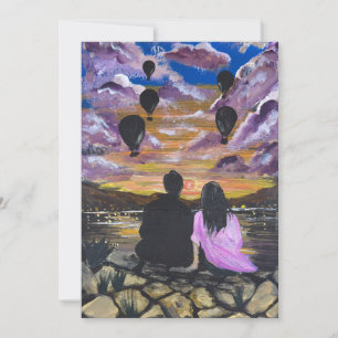 Handgefertigtes Kunstwerk – Gemeinsamer Sonnenunte Einladung