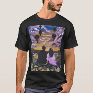 Handgefertigtes Kunstwerk – Gemeinsamer Sonnenunte T-Shirt